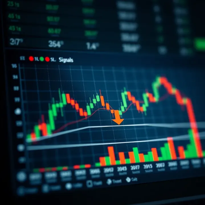 Graph showing various binary options signals and their impact on trading decisions