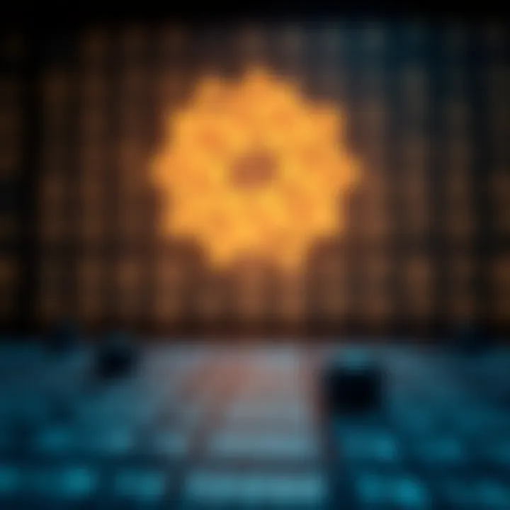 Visual representation of algebraic structures highlighting binary operations within sets and elements