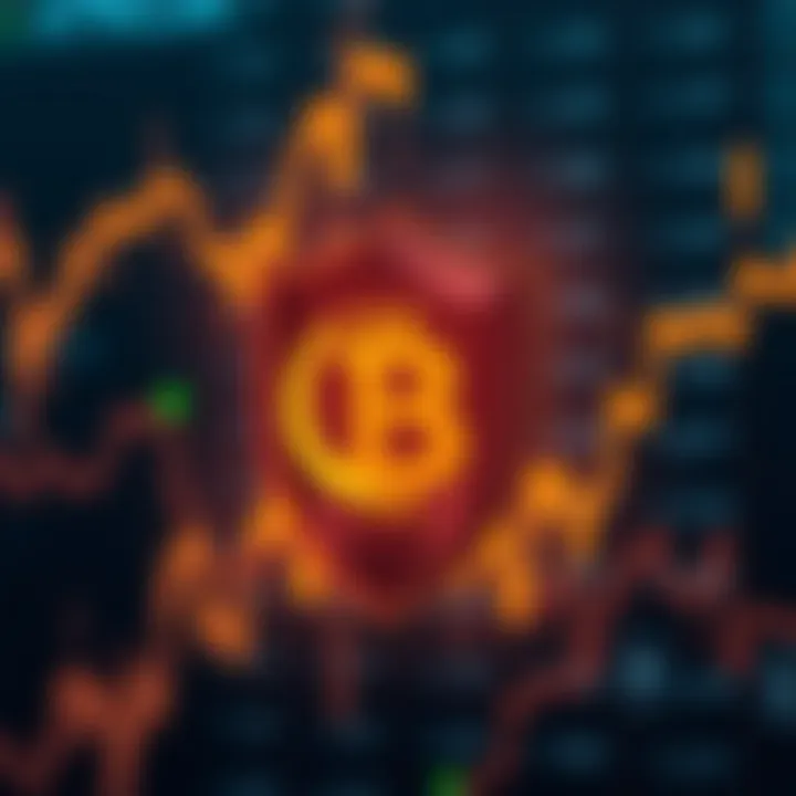 Security shield symbol overlay on digital currency network background
