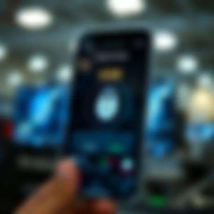 Secure mobile app interface showing encryption and security features for forex trading