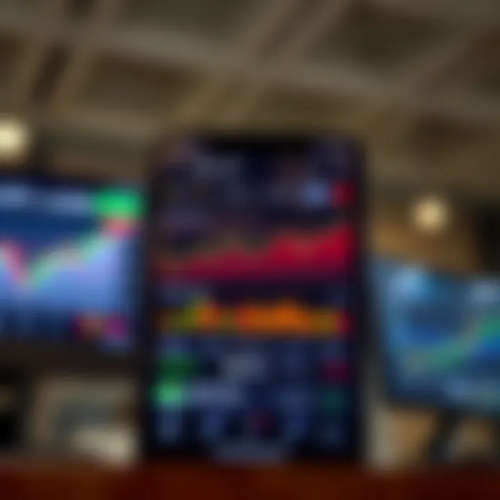 User interface of a top trading app showing market trends and portfolio summary