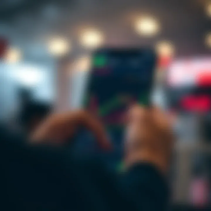 User interface of a mobile stock trading application displaying charts and market data