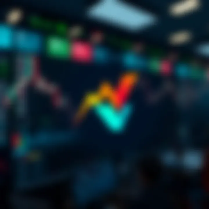 Modern logo design showcasing geometric shapes and vibrant colors representing dynamic forex market trends