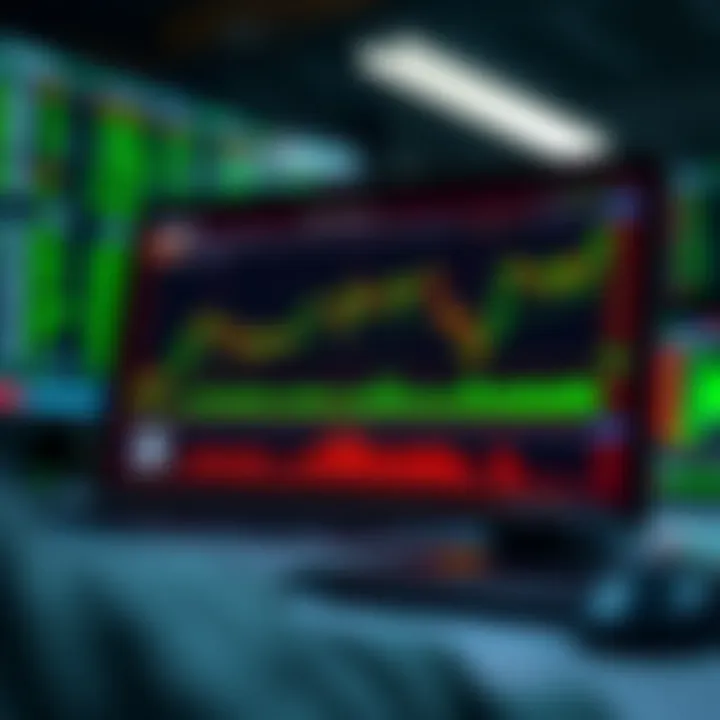 Illustration of a computer screen displaying forex trading platform and legal guidelines for Pakistani traders