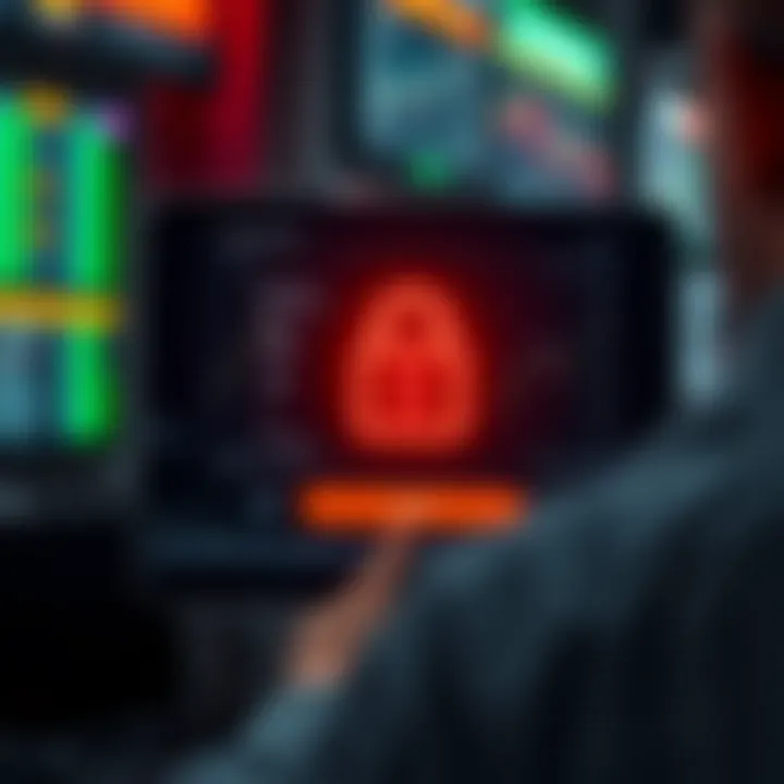 Secure Access Features for Trading Applications in Pakistan Secure login screen with biometric authentication for a financial trading platform