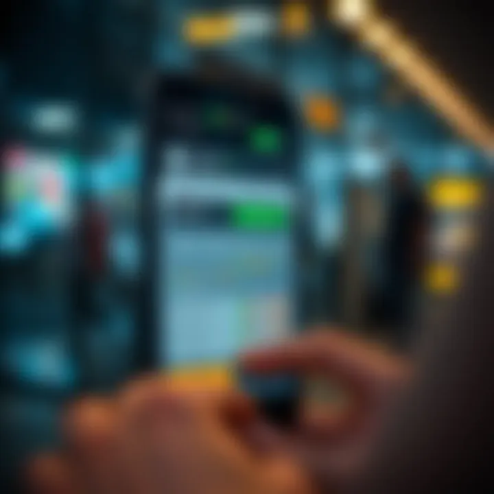 Secure mobile trading platform showing encryption and local currency transactions