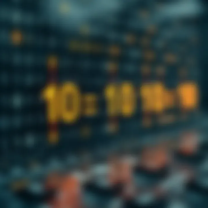 Visual representation of binary subtraction showing borrowing between bits