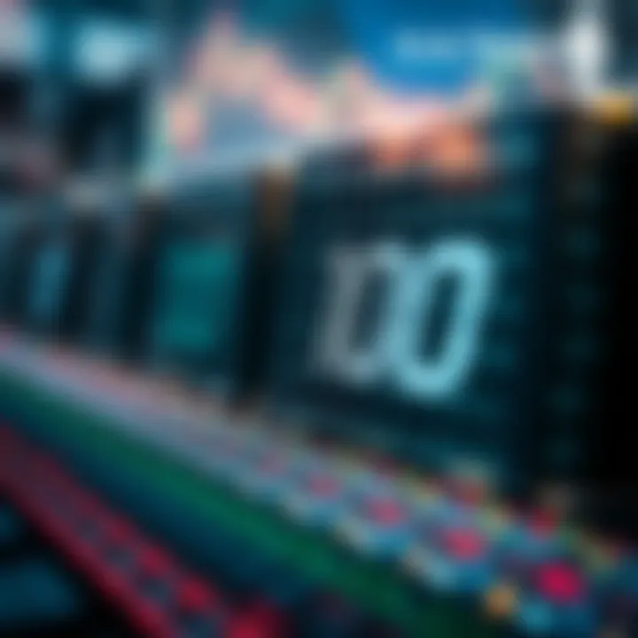 Visual representation of binary numbers used in computer data storage