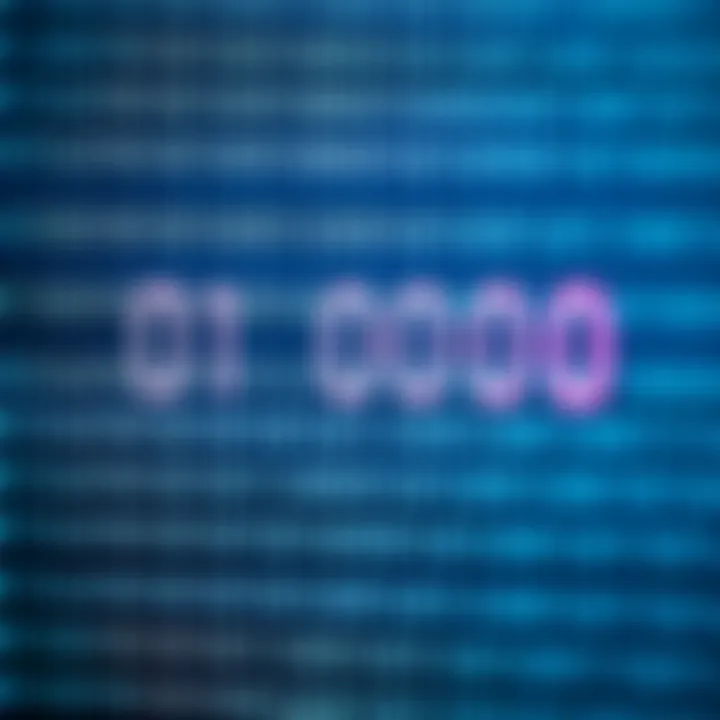 Diagram illustrating binary digits in a sequence representing digital data