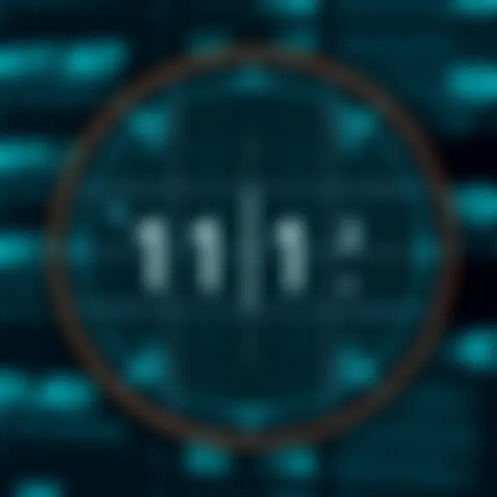Diagram demonstrating binary division with binary digits and arithmetic symbols