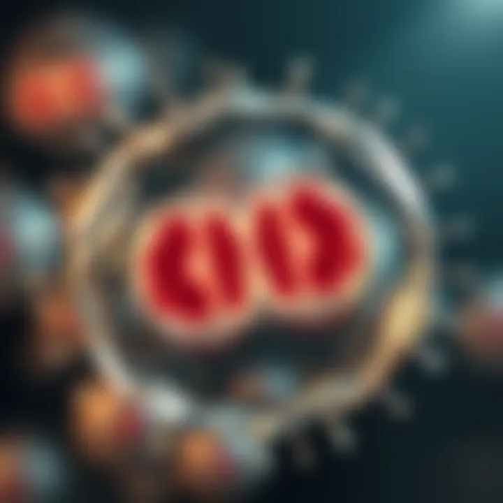 Diagram illustrating the division of a bacterial cell into two identical daughter cells