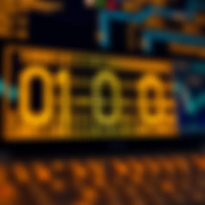 Diagram illustrating the binary number system with bits representing values in computing