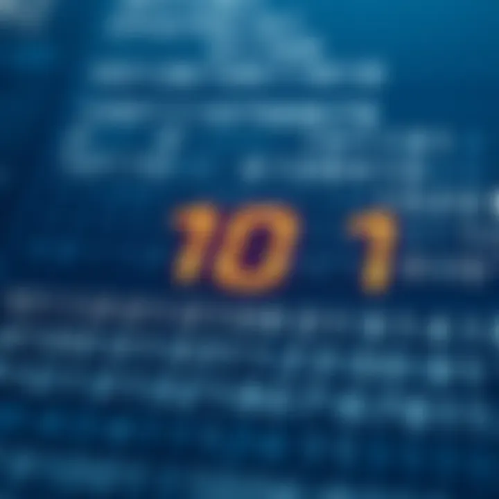 Diagram illustrating the representation of numbers using binary digits