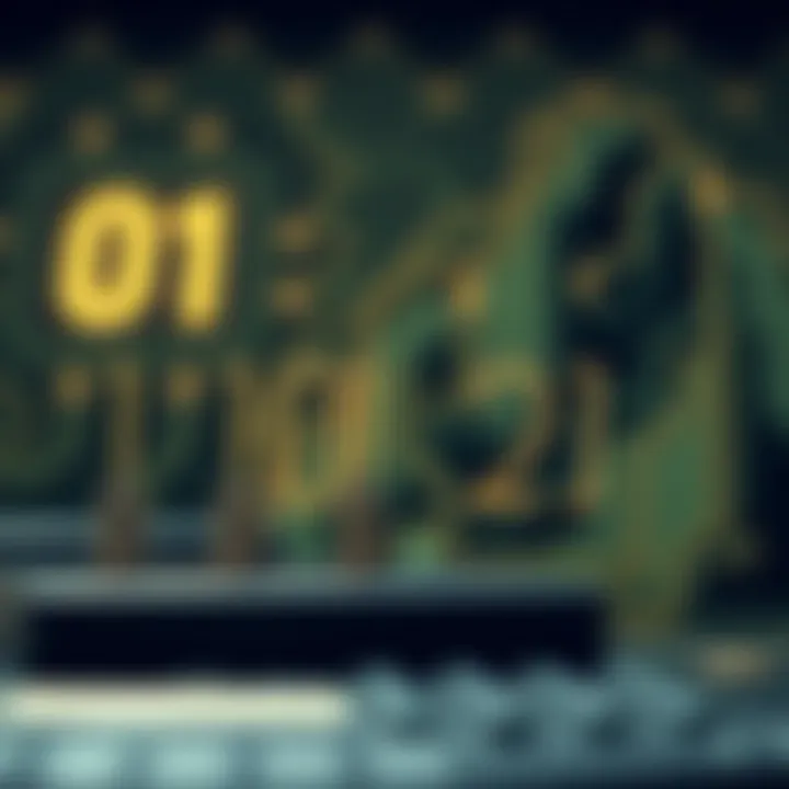 Illustration of binary numbers applied in digital circuits and technology devices