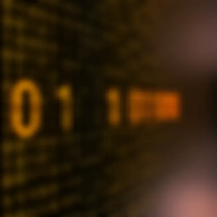 Diagram illustrating the binary numeral system with bits representing on and off states