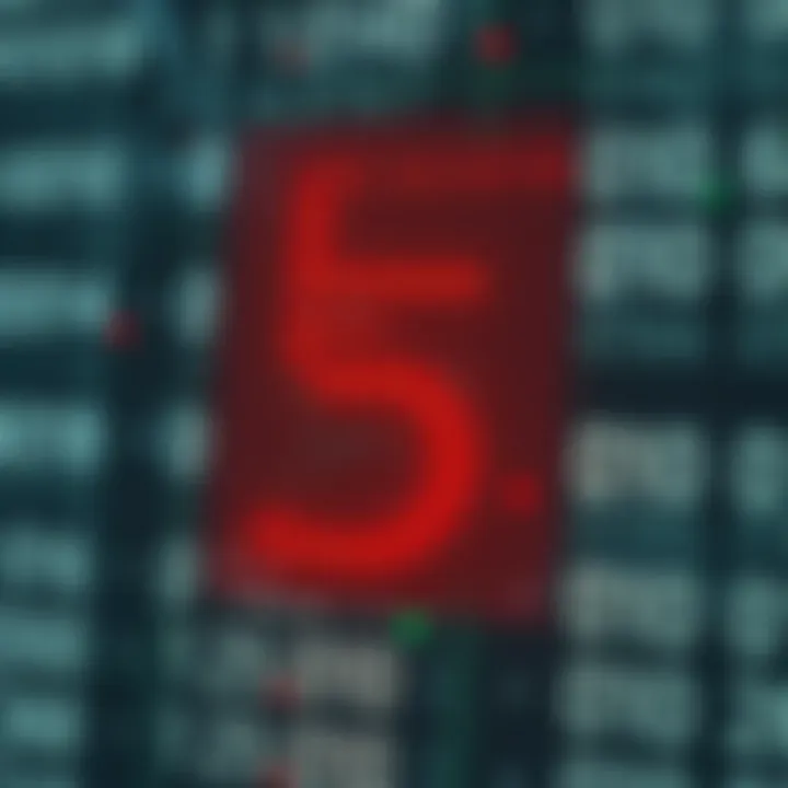 Diagram showing the binary digits that represent the value five in digital format