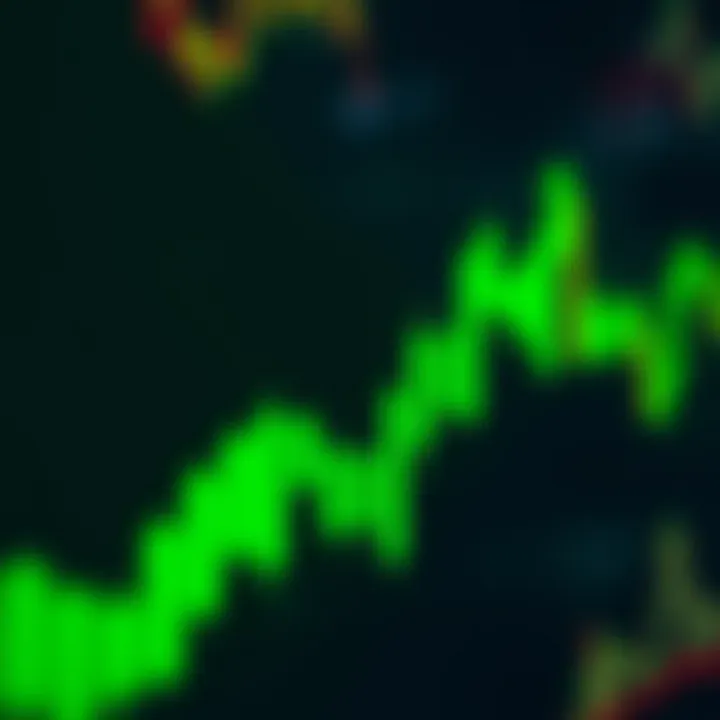 Illustration showing a bullish candlestick pattern with a long green body and small shadows representing upward price movement