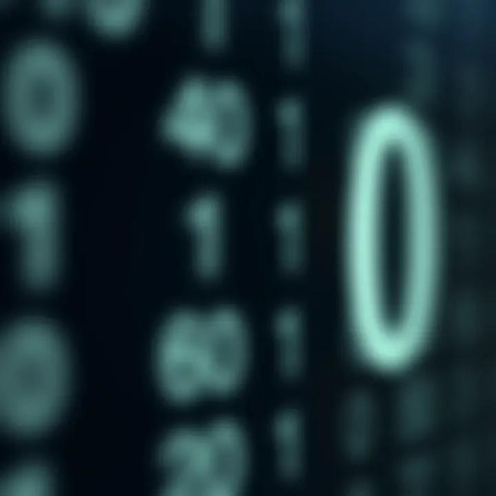 Diagram illustrating binary number system with zeros and ones