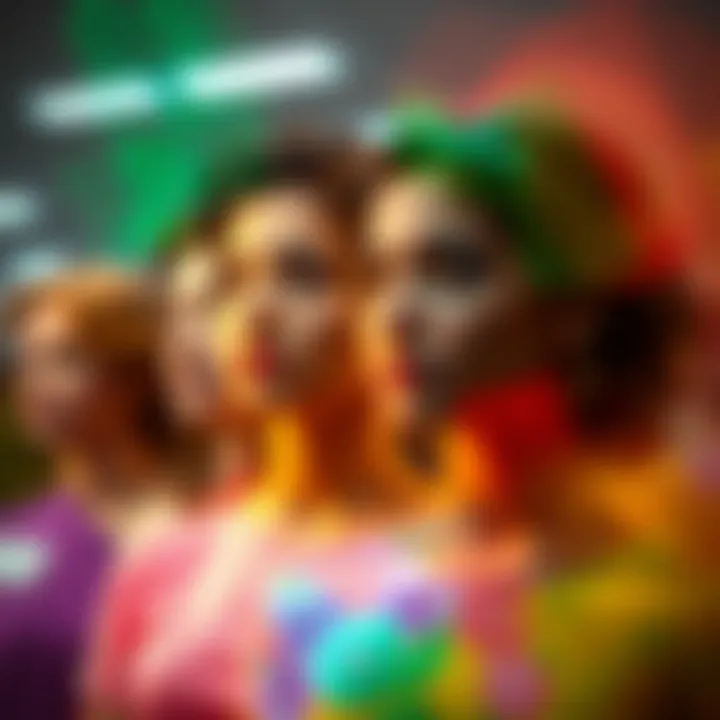 Colorful abstract representation of diverse gender identities blending together