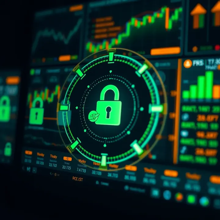 Secure digital wallet interface illustrating encryption and protection features for crypto assets