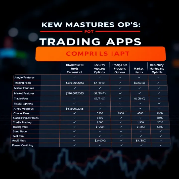 Comparison chart showing different trading fees, security features, and market options available in popular trading apps