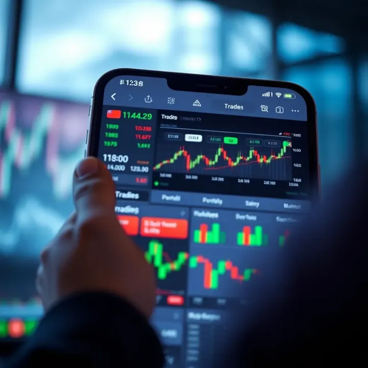 User-friendly interface of a global trading app showing market charts and portfolio overview