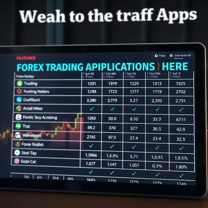 Comparison chart showing features and ratings of various forex trading applications for Pakistani market