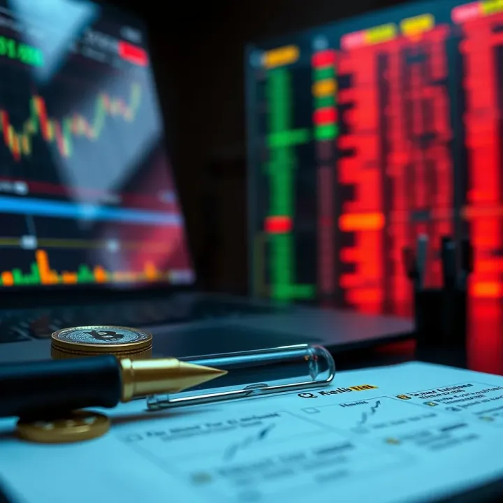 Checklist featuring criteria for selecting trustworthy binary options brokers with financial symbols