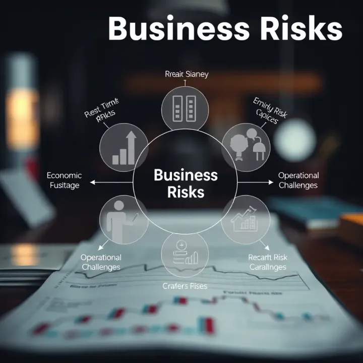 Diagram showing various types of business risks in Pakistan including economic fluctuations and operational challenges