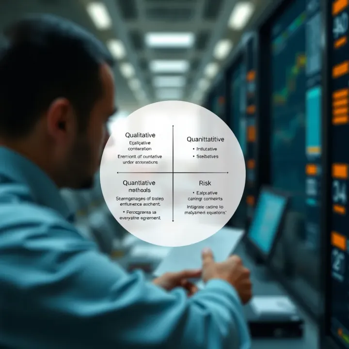 Diagram showing integration of qualitative and quantitative methods in risk assessment for business environments