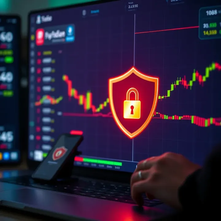 Secure online transaction with forex trading symbols and regulatory shield