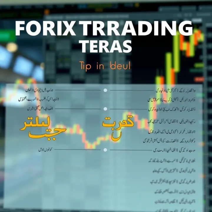 Illustration of key forex trading terms and concepts with Urdu text for Pakistani traders
