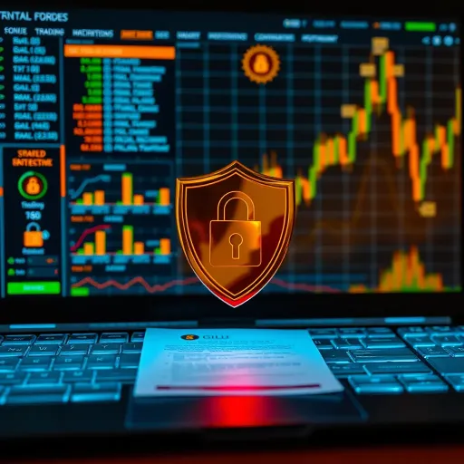 Representation of a secure digital platform for investing in gold with regulatory documents and security icons