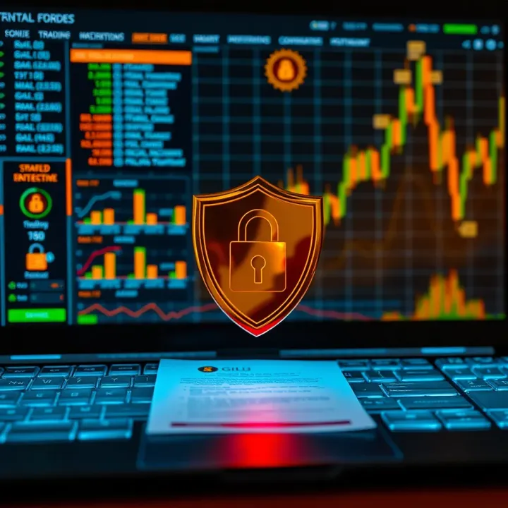 Representation of a secure digital platform for investing in gold with regulatory documents and security icons