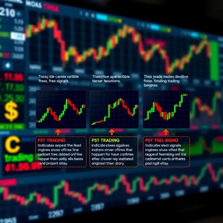Diagram showing different types of binary free trading signals with indicators and charts