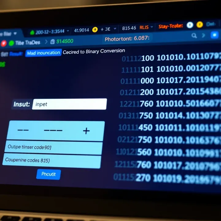 Interface of a Trusted Online Binary Conversion Tool Screenshot of a reliable online binary conversion tool displaying input and output fields with binary code results