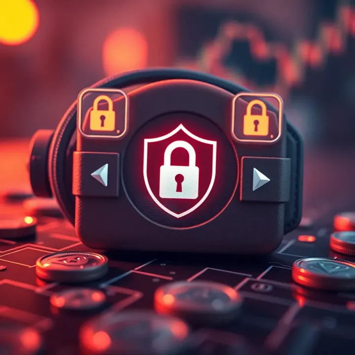 Graphic of secure digital wallet with encryption symbols representing protection of crypto assets in Pakistan