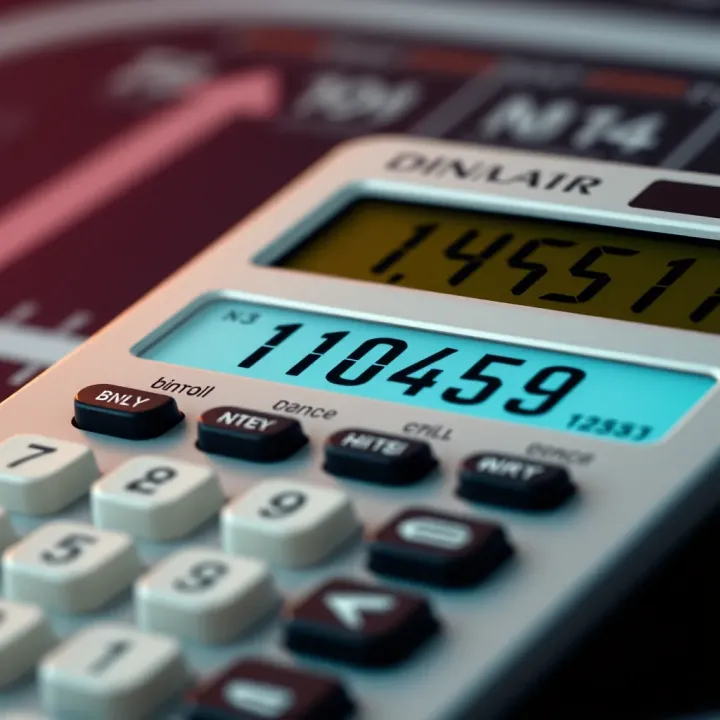 Digital interface displaying binary numbers and their decimal equivalents on a calculator screen