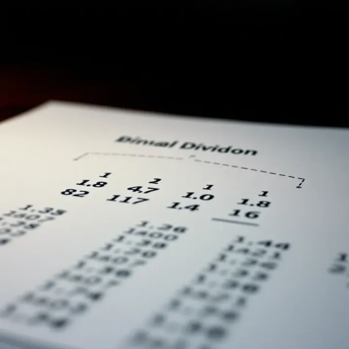 Diagram illustrating conversion of decimal to binary with emphasis on division remainders