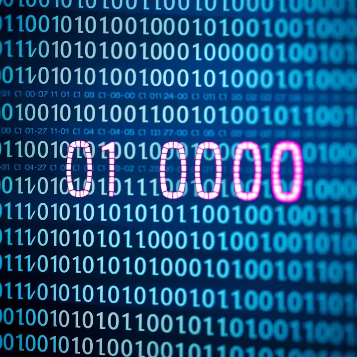 Diagram illustrating binary digits in a sequence representing digital data
