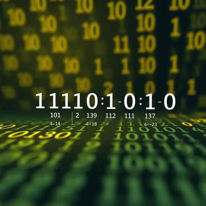 Diagram illustrating the division of binary numbers with visual representation of bits and subtraction steps