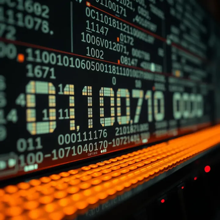 Binary Code and Its Role in Computer Data Processing Conceptual graphic showing how binary code translates into computer data and operations