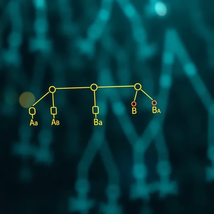 Diagram of a binary search tree showing nodes connected by branches representing left and right child relationships