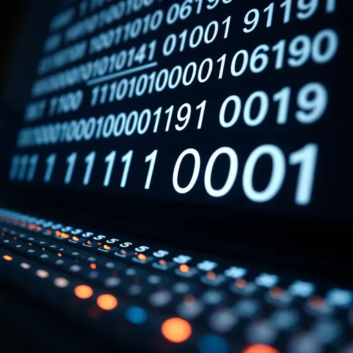 Diagram illustrating the binary number system with zeros and ones representing data