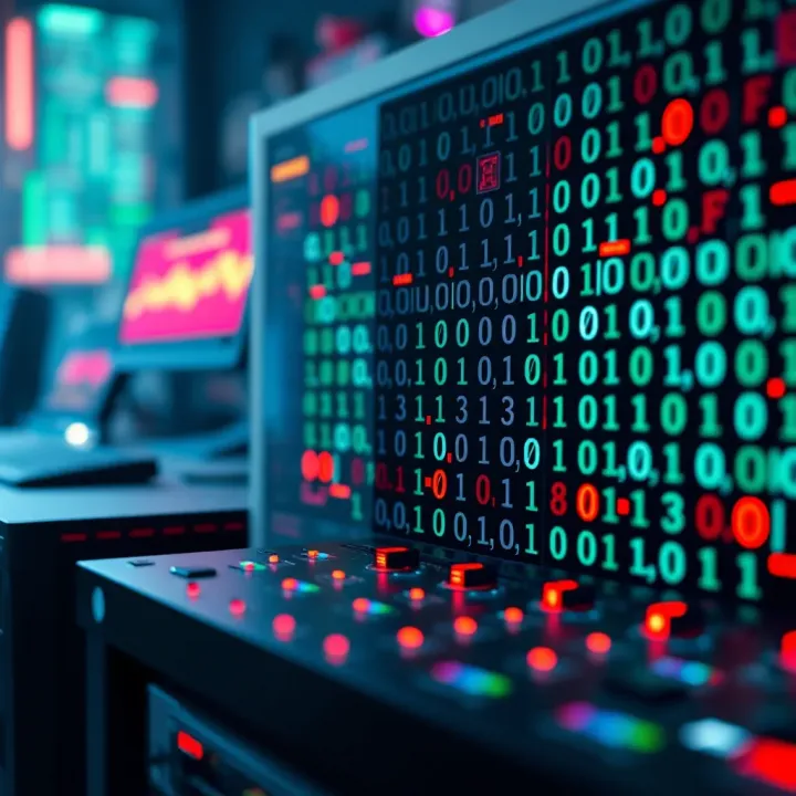 Applications of Binary Tables in Databases and Digital Electronics Conceptual graphic of binary tables applied within database systems and digital circuits