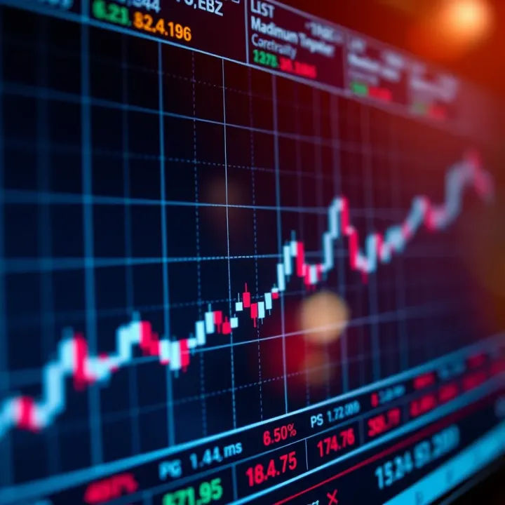 Graph illustrating upward and downward price movements in binary trading