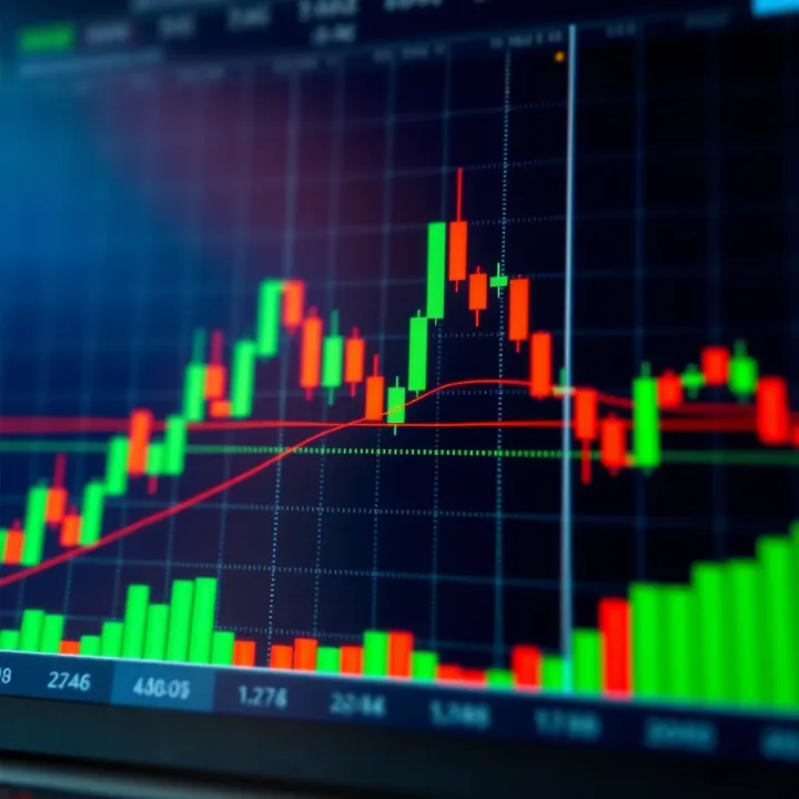 Basic candlestick chart displaying bullish and bearish patterns