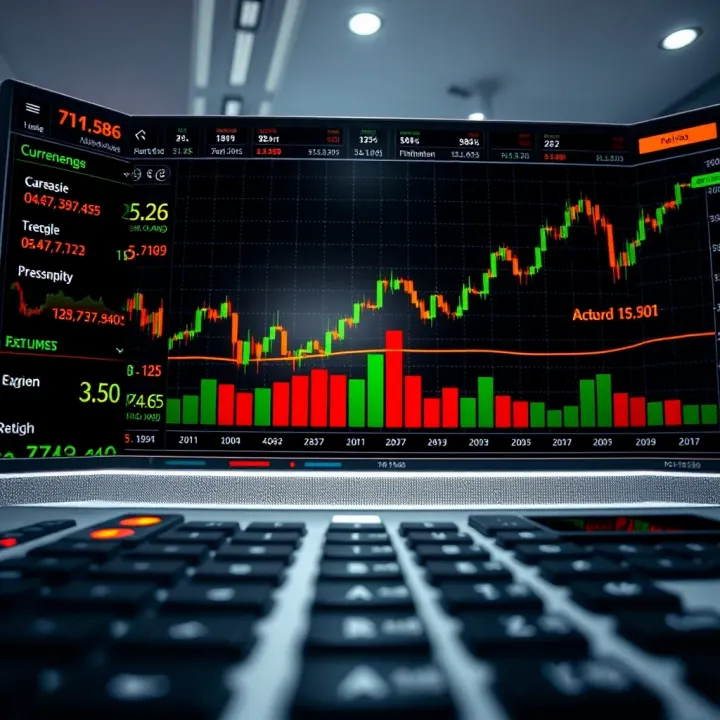 Graph showing real-time currency exchange rates on a digital trading platform screen
