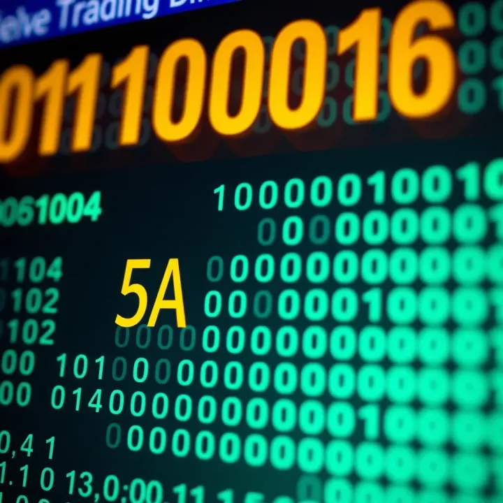 Visual Guide to Converting Hexadecimal Digits to Binary Code Visual chart showing conversion of hexadecimal digits into binary code with emphasis on 5A value